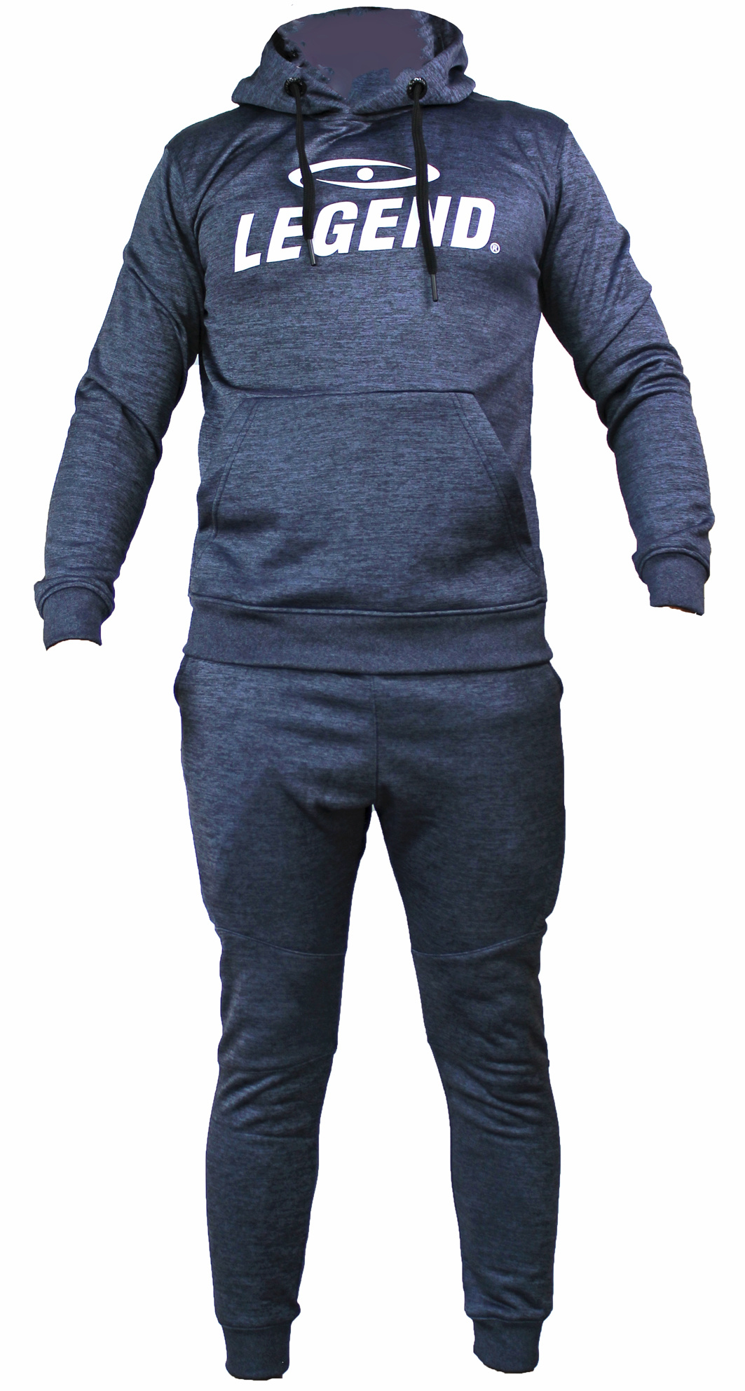 Joggingpak dames/heren met hoodie navy blauw