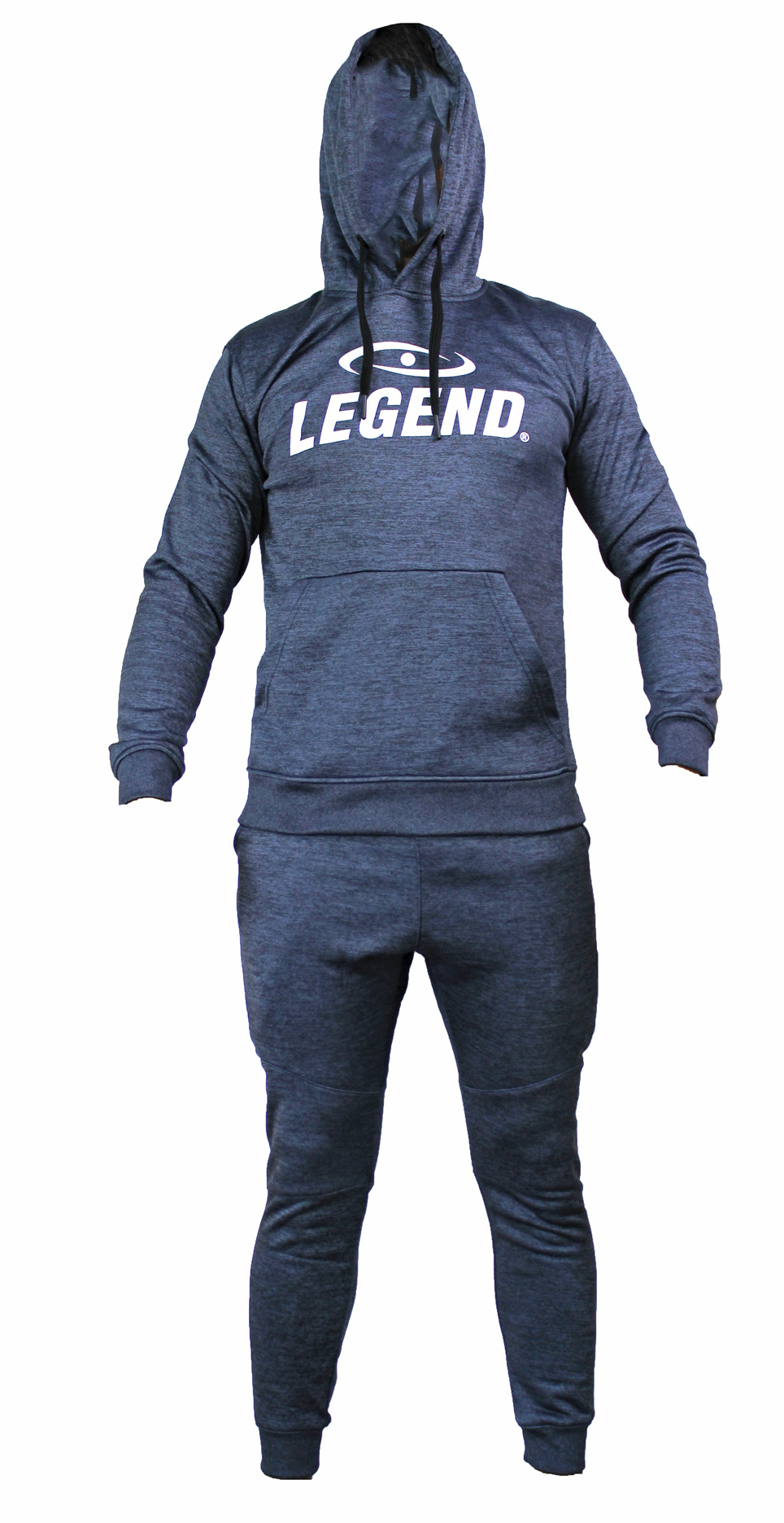 Joggingpak dames/heren met hoodie navy blauw