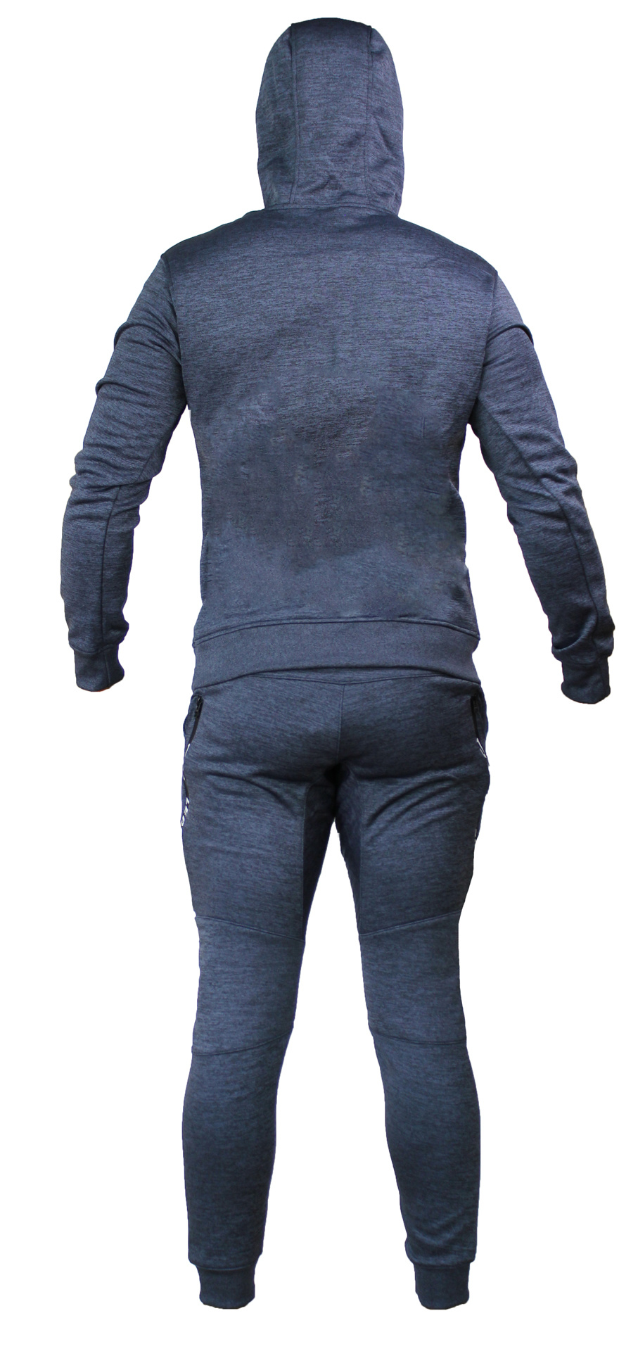 Joggingpak dames/heren met hoodie navy blauw