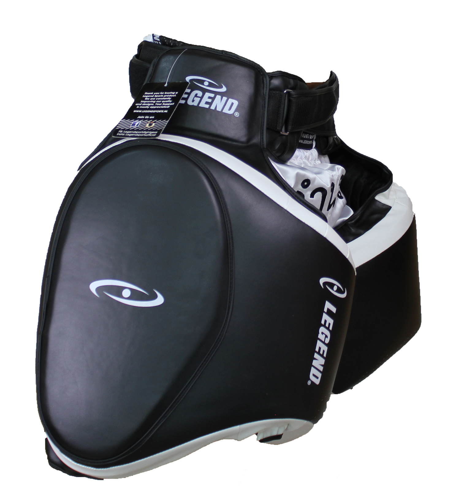 Leg Protector Zwart/Wit PU