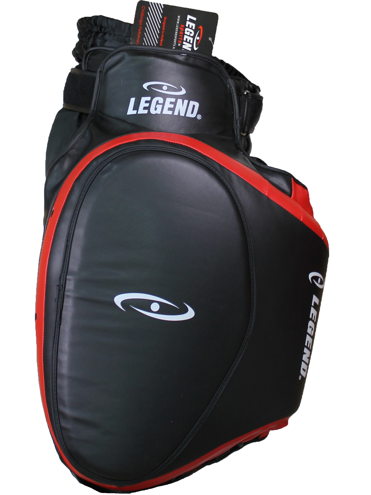 Leg Protector Black/Red PU