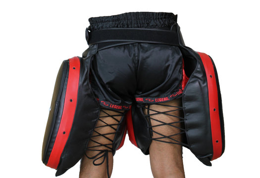 Leg Protector Zwart/Rood PU