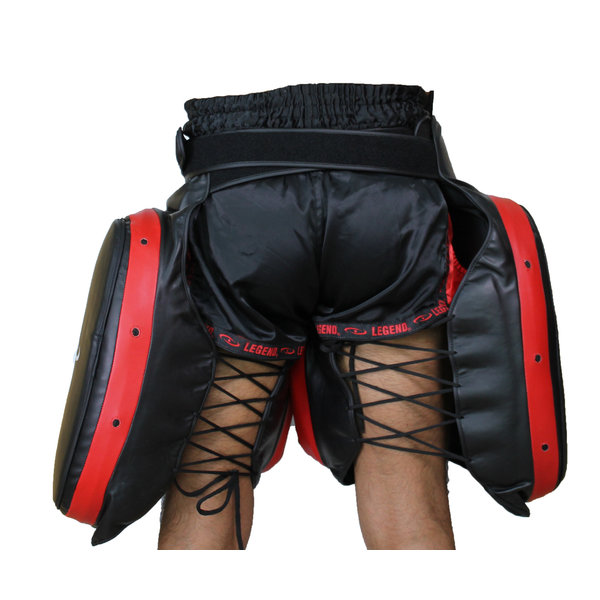 Leg Protector Black/Red PU