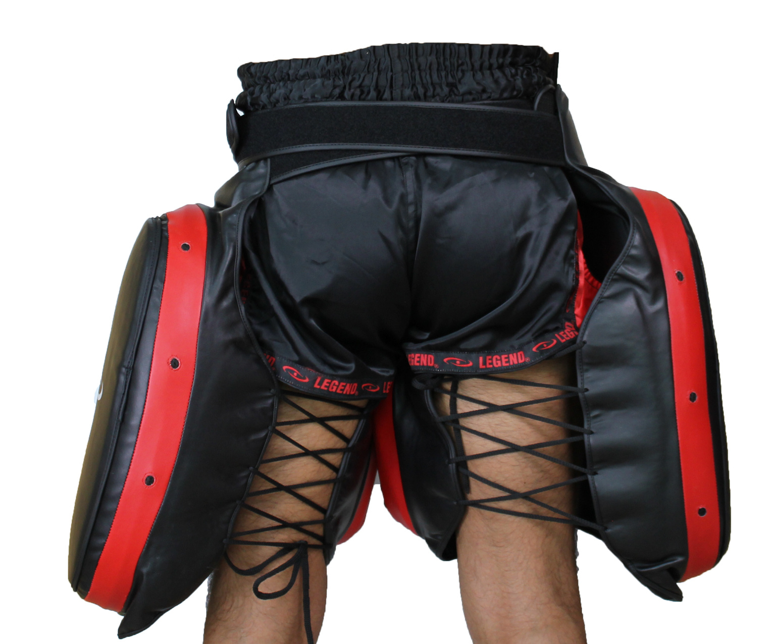 Leg Protector Black/Red PU
