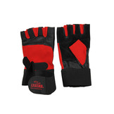 Fitness handschoenen leder Heren/Dames Zwart-Rood Leer Fitness handschoenen leder Heren/Dames Zwart-Rood Leer