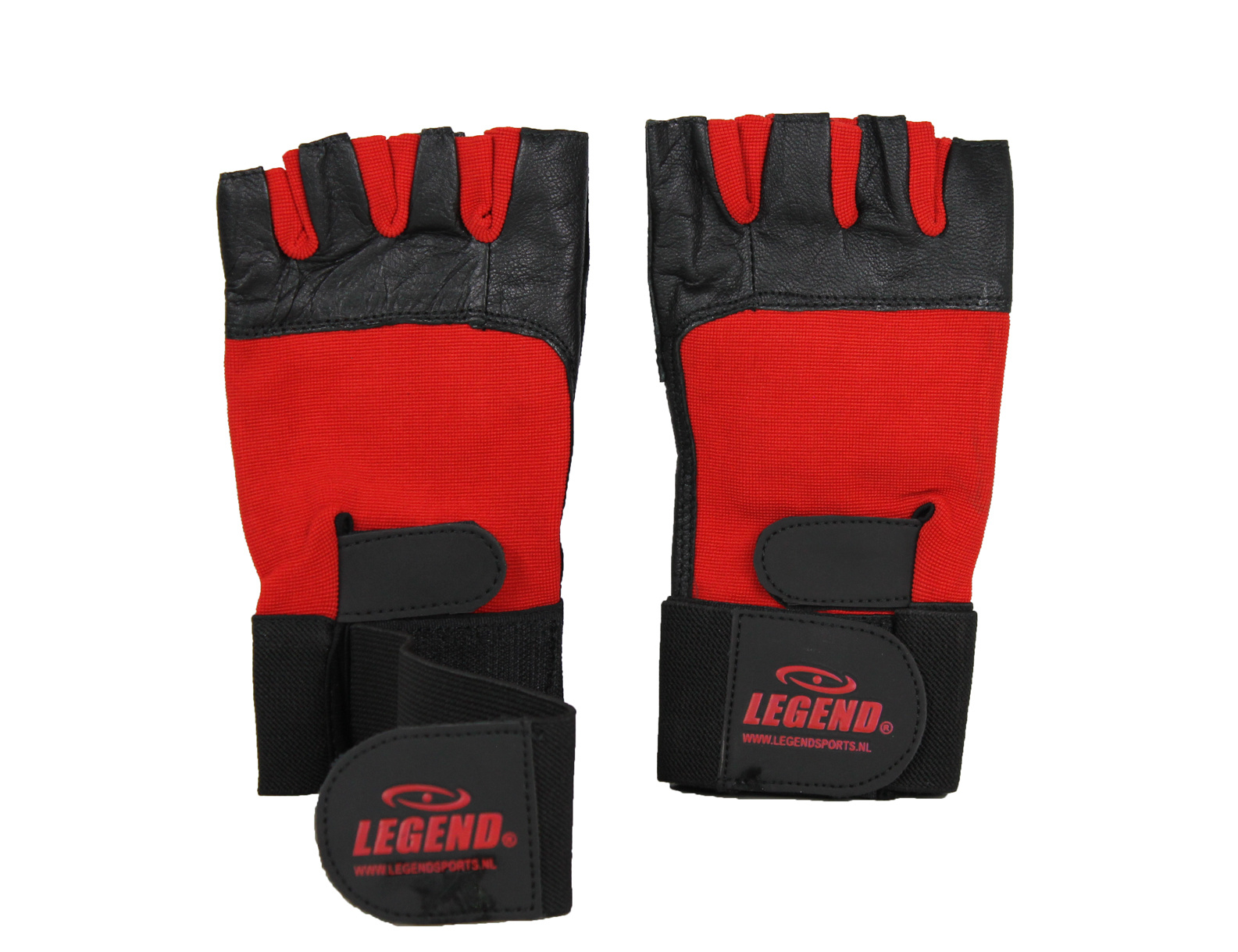 Fitness gloves leather Men/Women Black-Red Leather