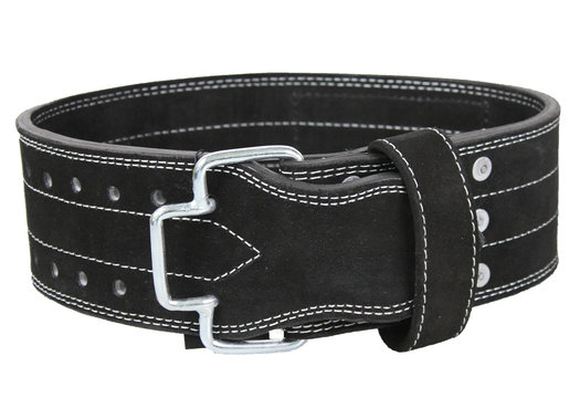 Power Lifting Fitness Riem Heren/Dames Zwart Suede Leer