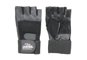 Fitness gloves leather Men/Women Black Leather