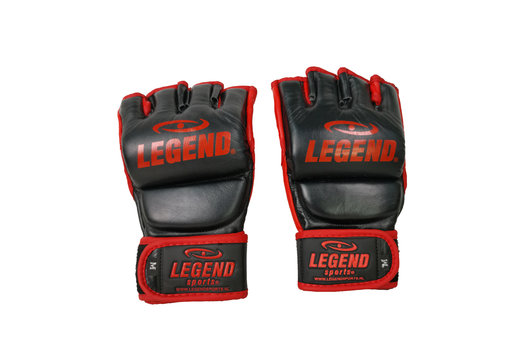 Bokszak / MMA Handschoenen Heren/Dames Zwart-Rood Leer