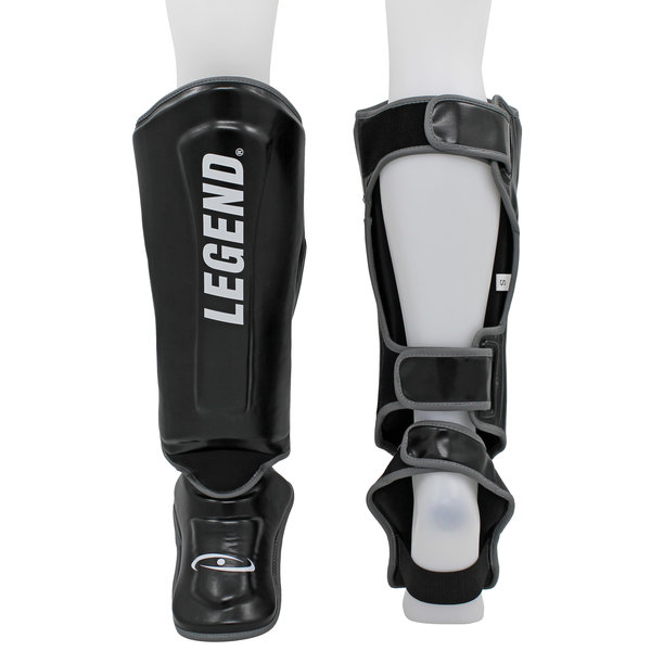 Kickboxing Shin Guards Protect Plus Men/Women Black-Grey PU