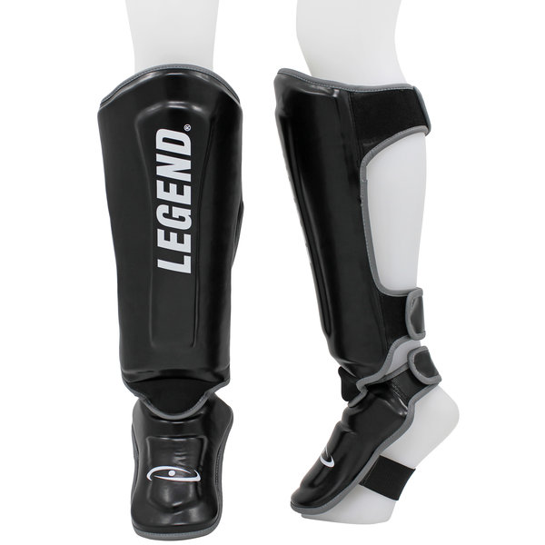 Kickboxing Shin Guards Protect Plus Men/Women Black-Grey PU