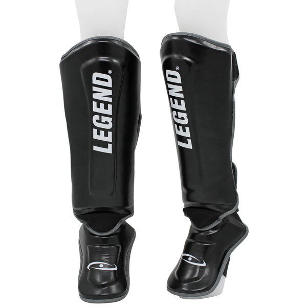 Kickboxing Shin Guards Protect Plus Men/Women Black-Grey PU