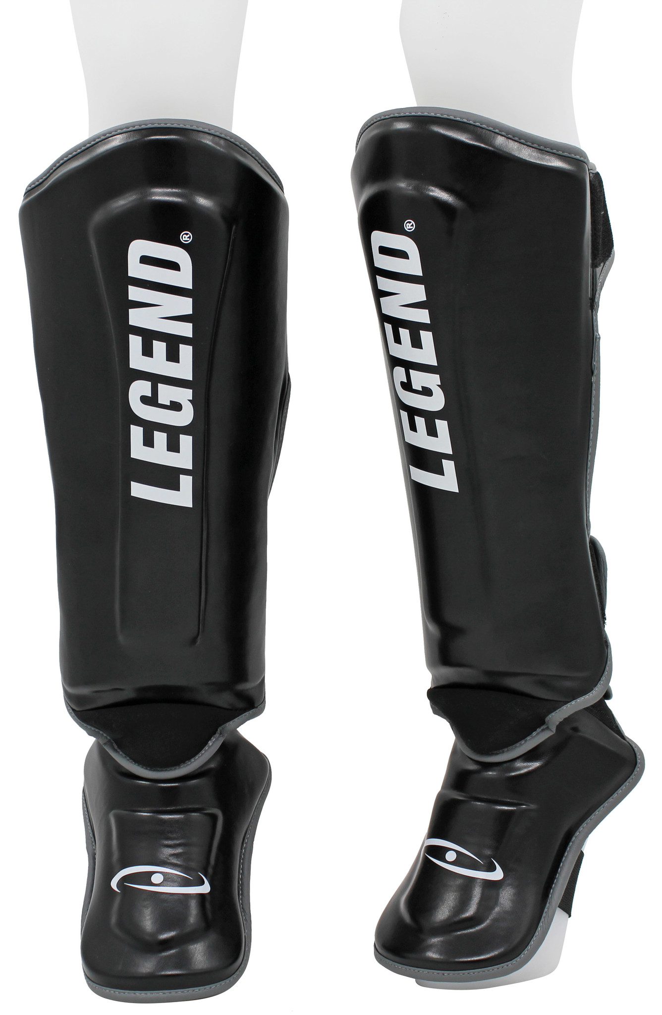 Kickboxing Shin Guards Protect Plus Men/Women Black-Grey PU