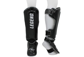 Kickboks Scheenbeschermers Protect Plus Heren/Dames Zwart-Grijs PU