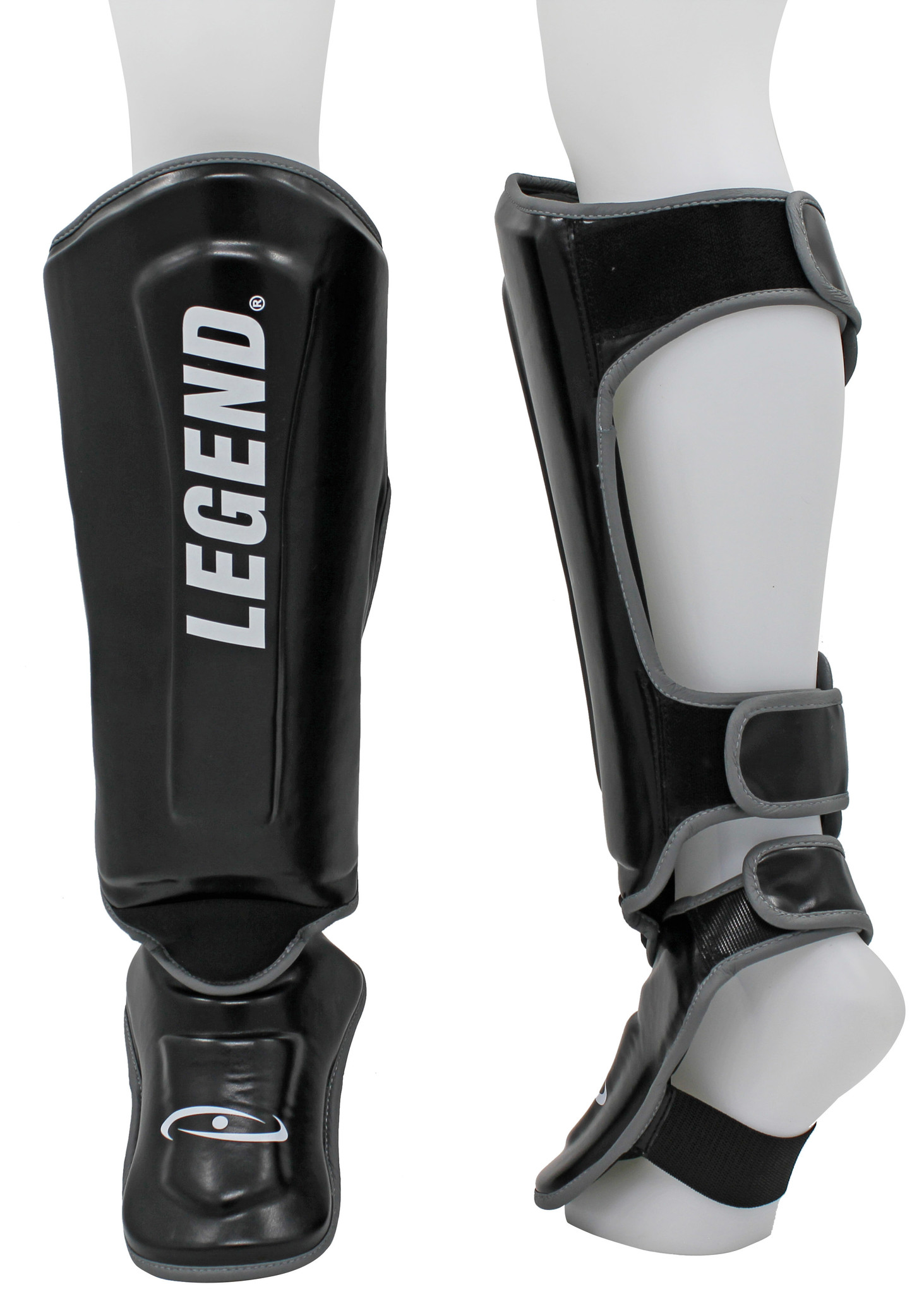 Kickboxing Shin Guards Protect Plus Men/Women Black-Grey PU