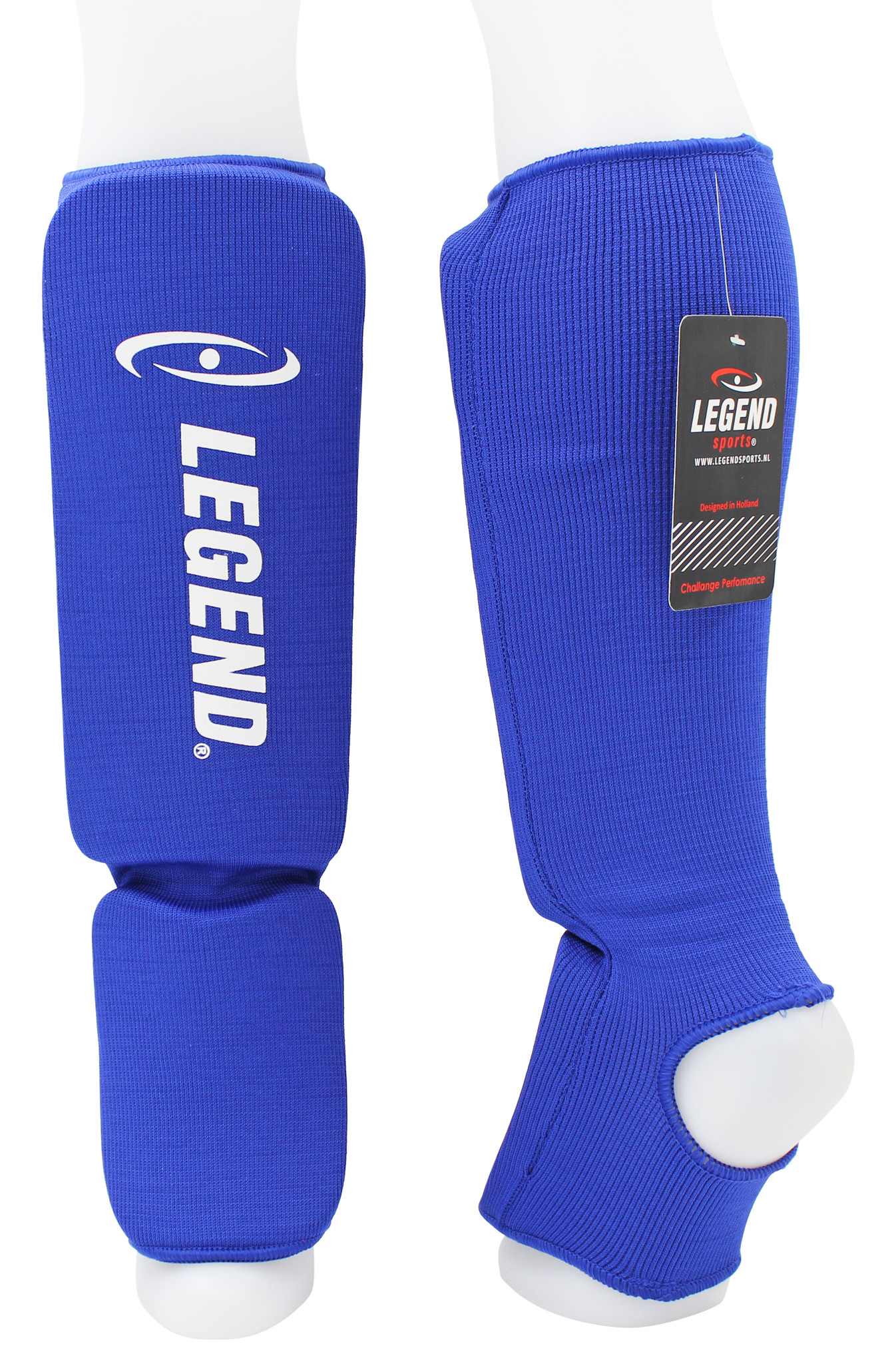 Shin Guards Legend Easy Kids/Adults Blue Elastic