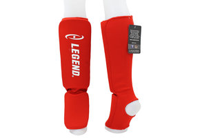 Shin Guards Legend Easy Kids/Adults Red Elastic