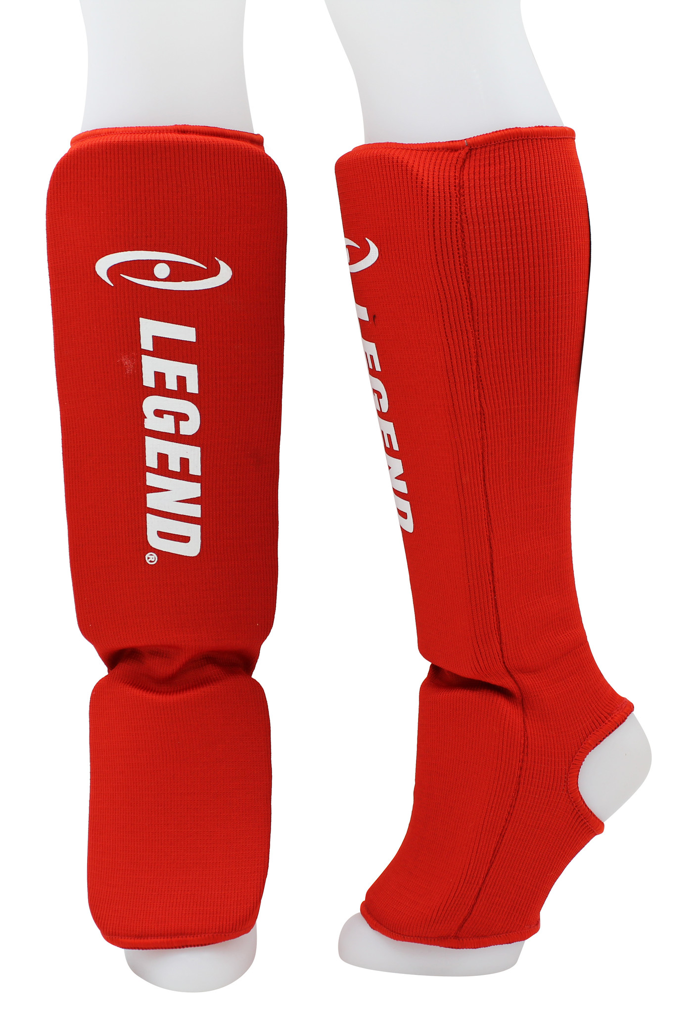 Shin Guards Legend Easy Kids/Adults Red Elastic