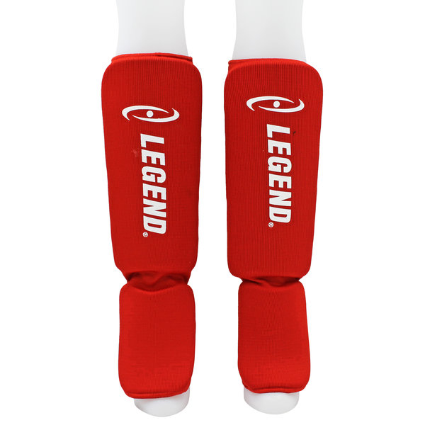 Shin Guards Legend Easy Kids/Adults Red Elastic