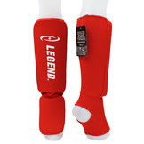 Shin Guards Legend Easy Kids/Adults Red Elastic