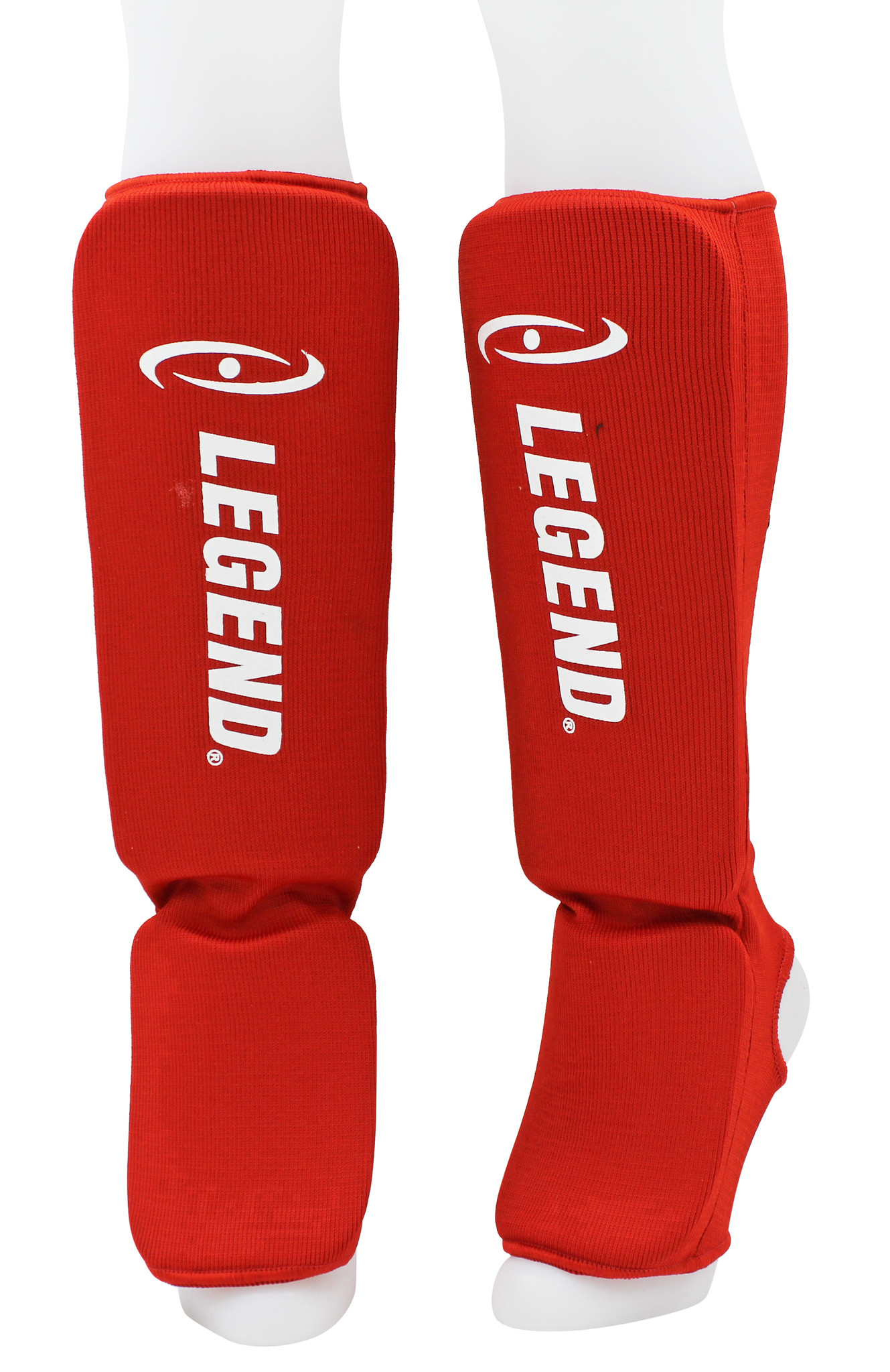 Shin Guards Legend Easy Kids/Adults Red Elastic