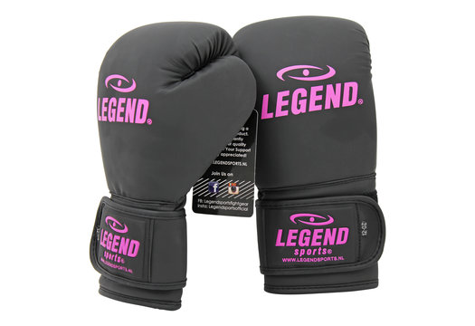 LegendClima Bokshandschoenen Dames Mat Zwart-Roze PU