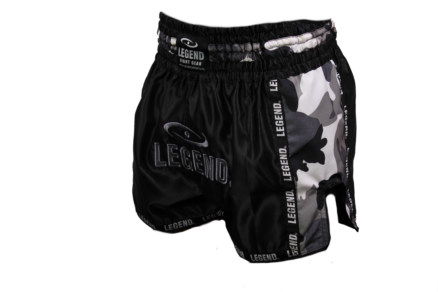 Kickboxing Shorts Kids/Adults Camo Gray Satin Kickboxing Shorts Kids/Adults Camo Gray Satin