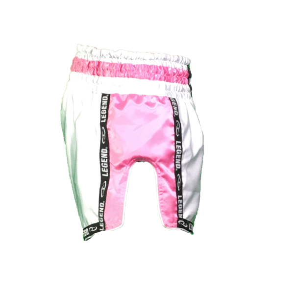 Kickboks Broekje Meisjes/Dames Wit-Roze Satijn