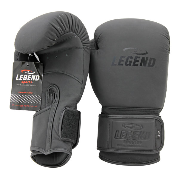 Bokshandschoenen Legend STEALTH Elite Heren/Dames Mat Zwart Leer