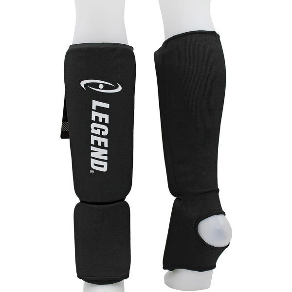 Shin Guards Legend Easy Kids/Adults Black Elastic