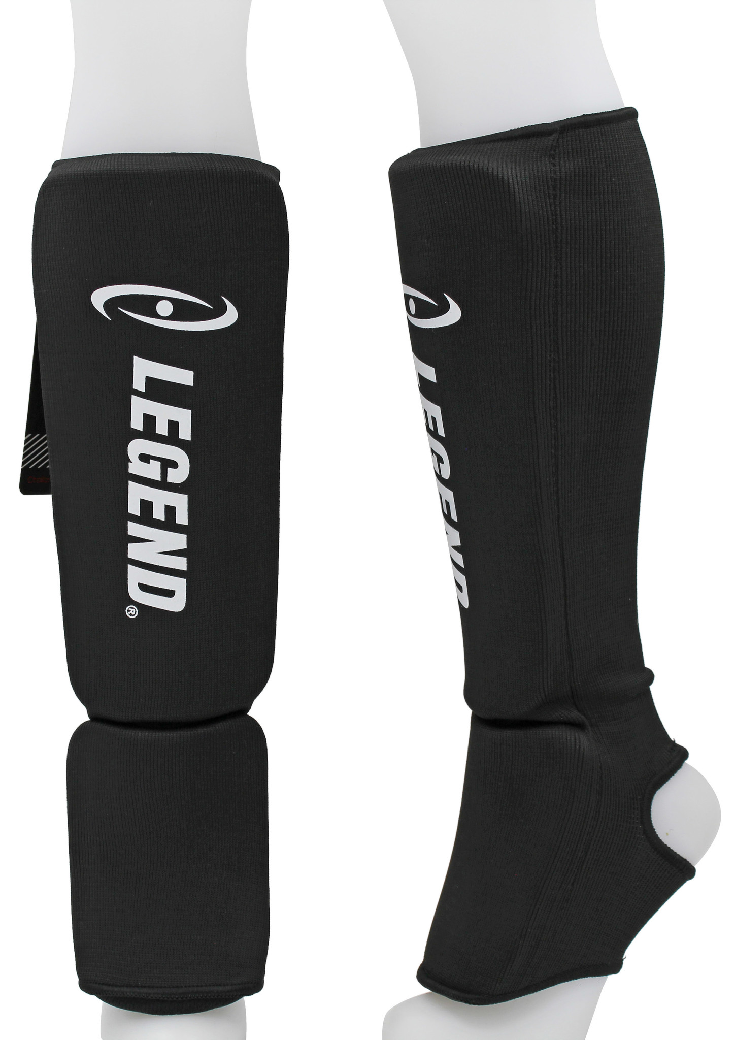 Shin Guards Legend Easy Kids/Adults Black Elastic