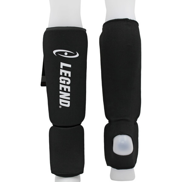 Shin Guards Legend Easy Kids/Adults Black Elastic