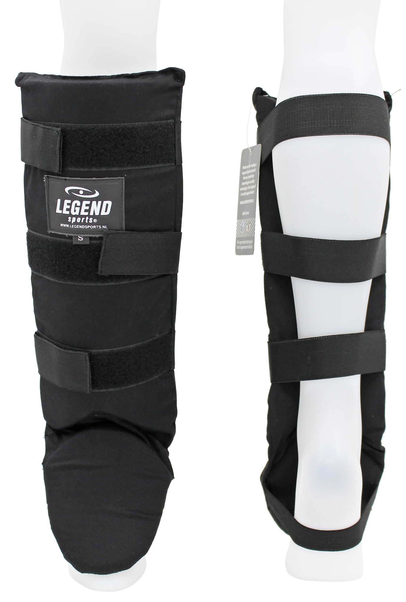 Shin Guards Legend Fast Kids/Adults Black Cotton