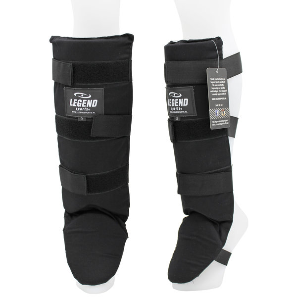 Shin Guards Legend Fast Kids/Adults Black Cotton