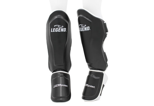Kickboks Scheenbeschermers Legend Best Heren/Dames Zwart-Wit PU