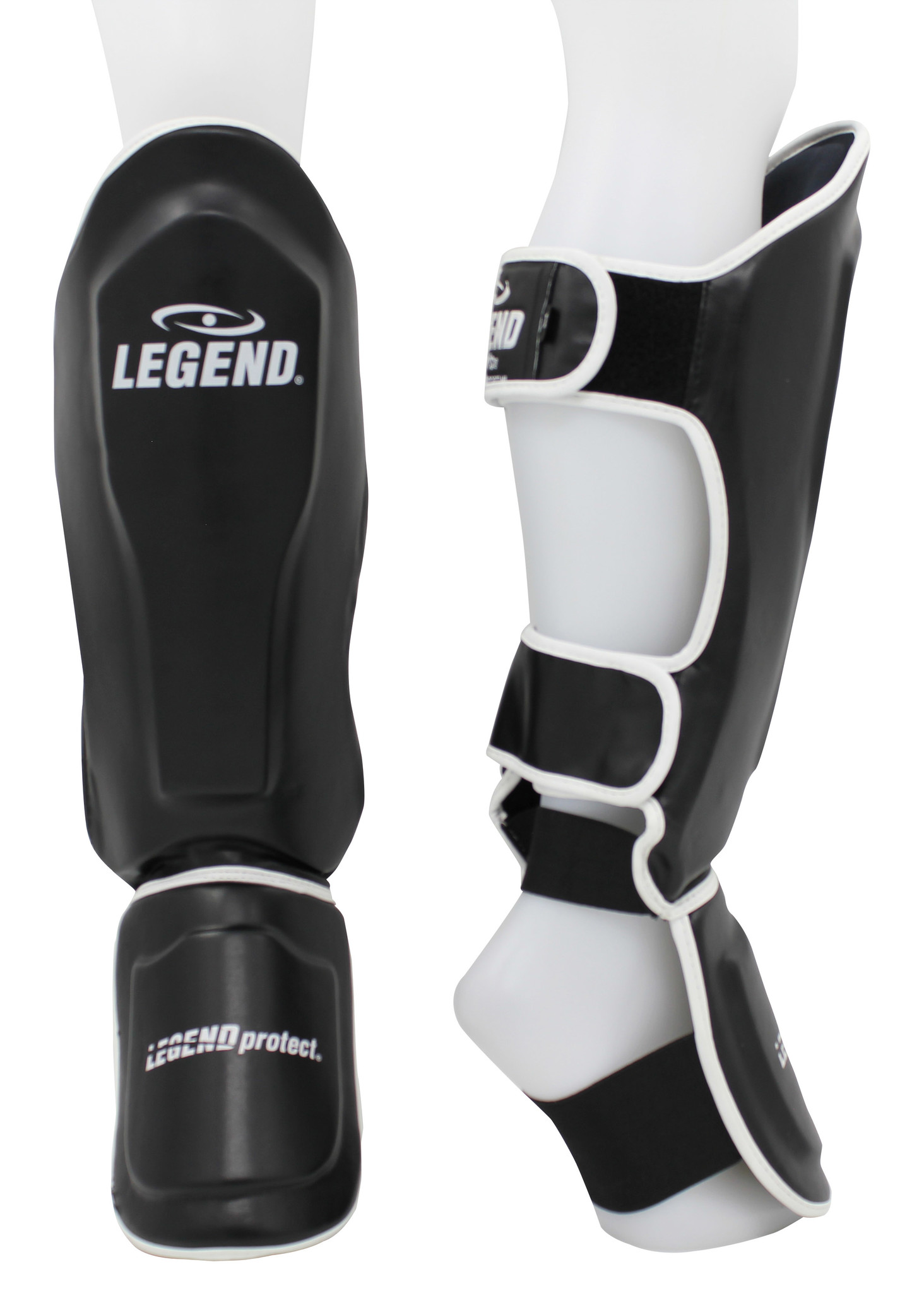 Kickboxing Shin Guards Legend Best Men/Women Black-White PU