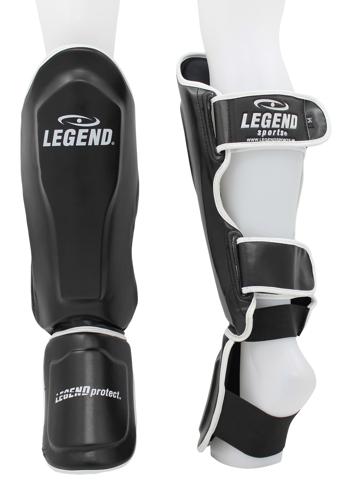 Kickboxing Shin Guards Legend Best Men/Women Black-White PU