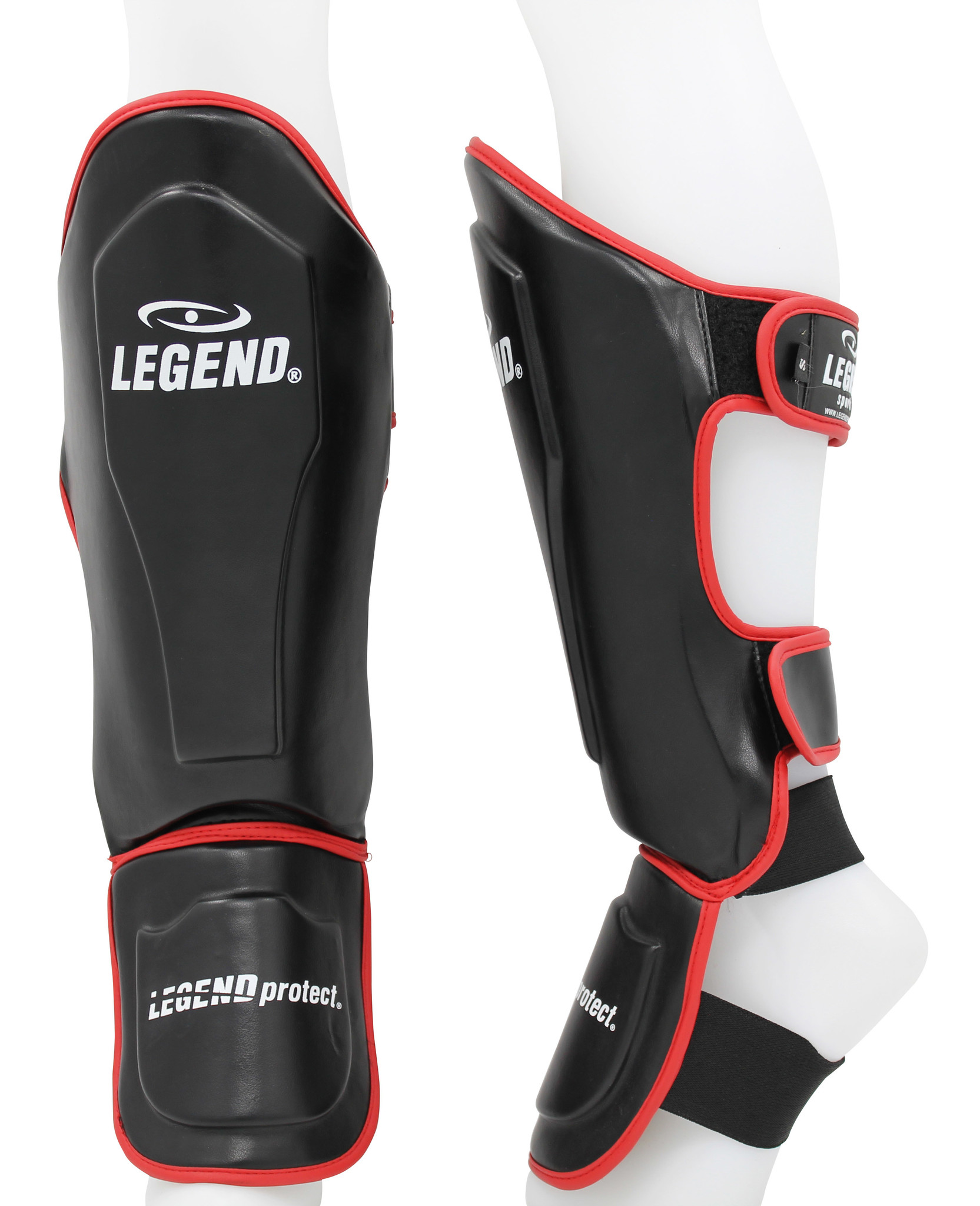 Kickboxing Shin Guards Legend Best Men/Women Black-Red PU