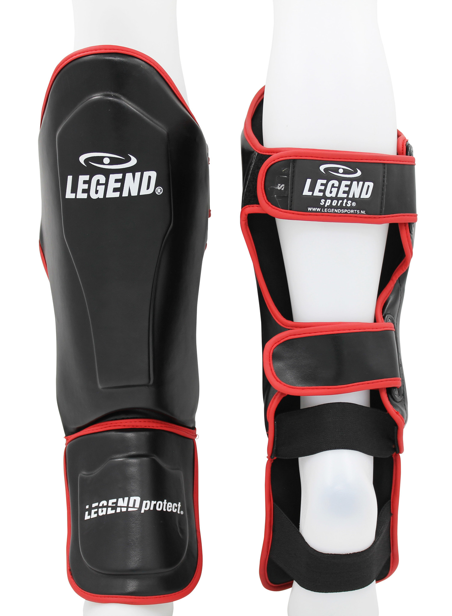 Kickboxing Shin Guards Legend Best Men/Women Black-Red PU