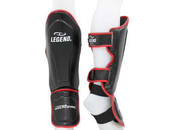 Kickboks Scheenbeschermers Legend Best Heren/Dames Zwart-Rood PU