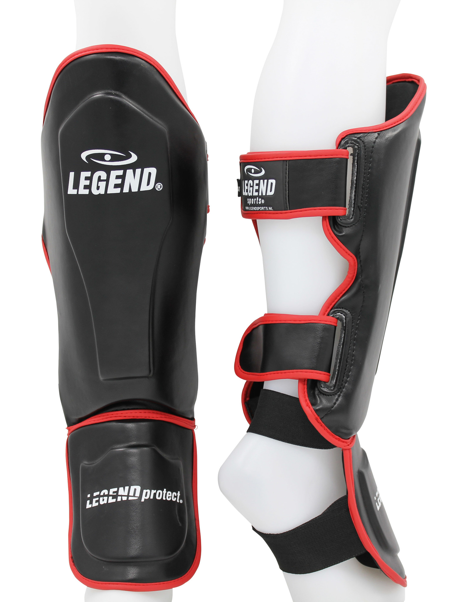 Kickboxing Shin Guards Legend Best Men/Women Black-Red PU