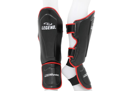 Kickboks Scheenbeschermers Legend Best Heren/Dames Zwart-Rood PU