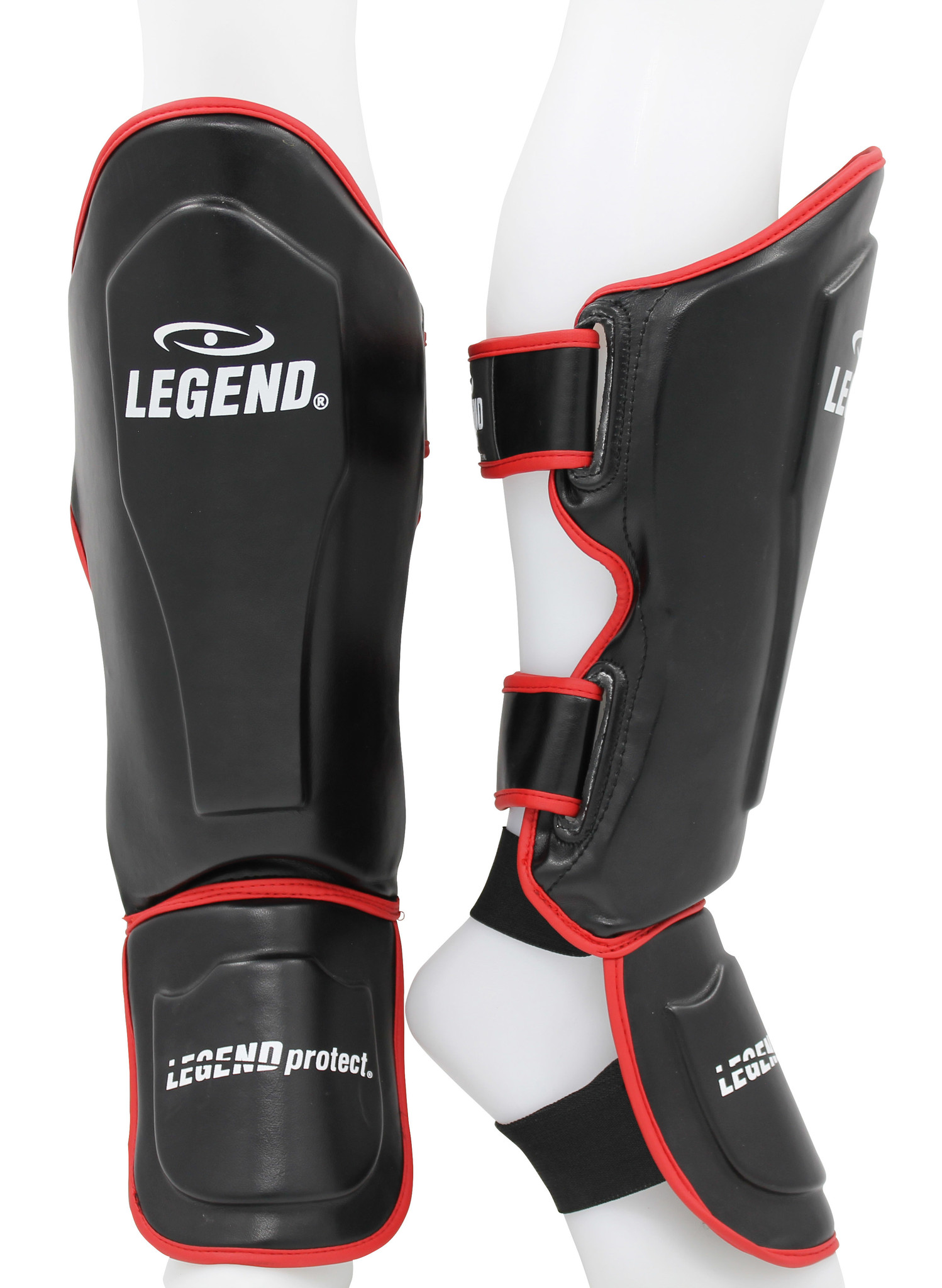 Kickboxing Shin Guards Legend Best Men/Women Black-Red PU