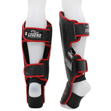 Kickboks Scheenbeschermers Legend Best Heren/Dames Zwart-Rood PU