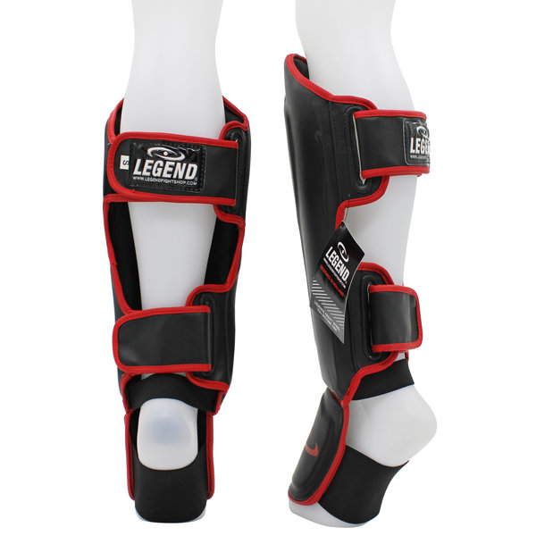 Kickboxing Shin Guards Legend Best Men/Women Black-Red PU