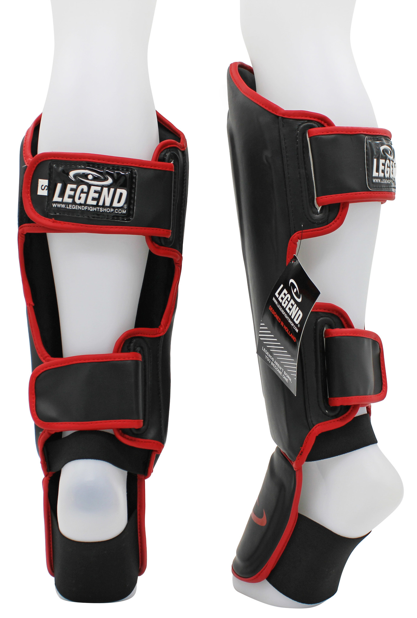 Kickboxing Shin Guards Legend Best Men/Women Black-Red PU