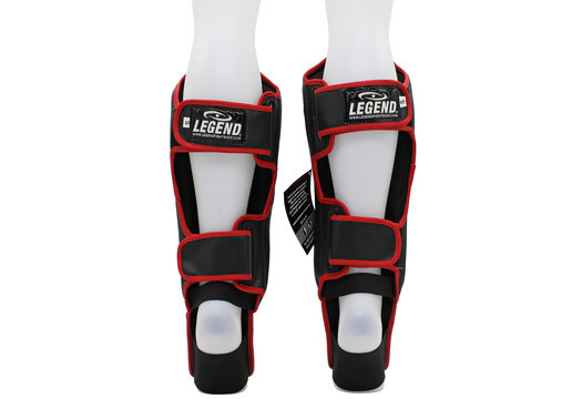 Kickboks Scheenbeschermers Legend Best Heren/Dames Zwart-Rood PU