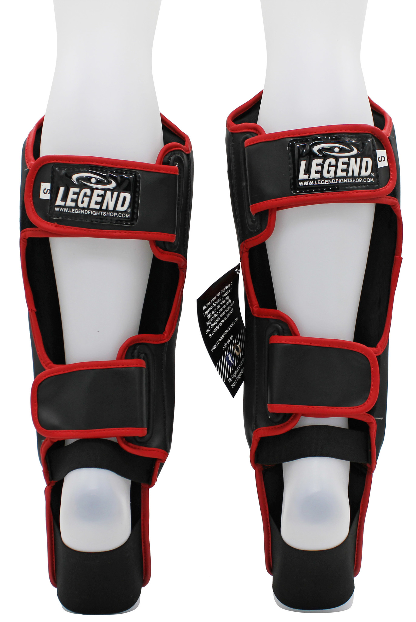 Kickboxing Shin Guards Legend Best Men/Women Black-Red PU