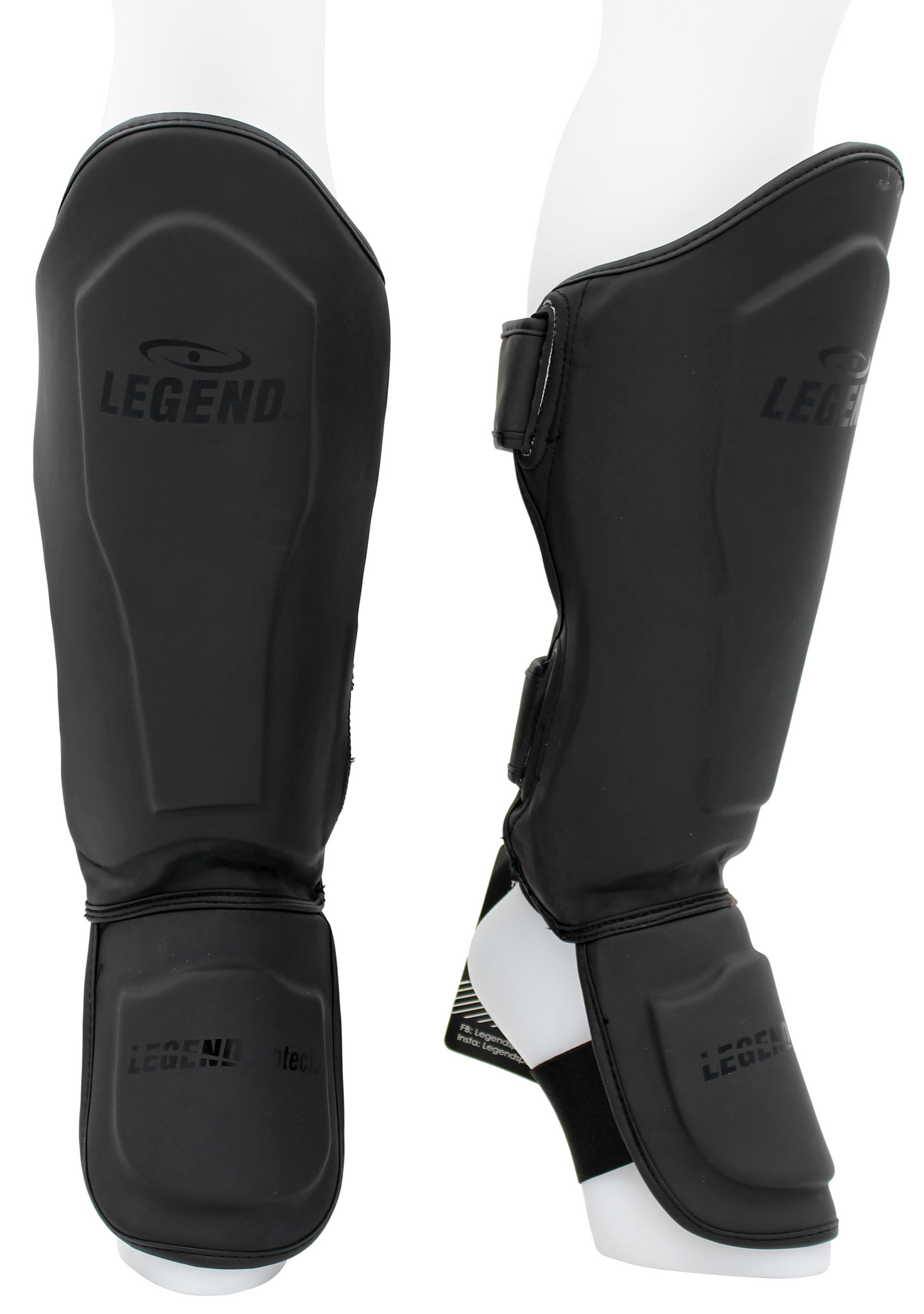 Kickboxing Shin Guards Legend Best Men/Women Matte Black PU