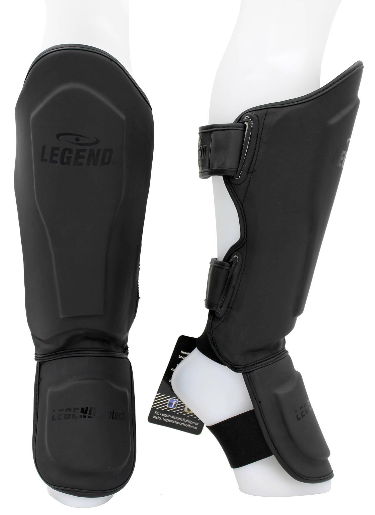 Kickboxing Shin Guards Legend Best Men/Women Matte Black PU